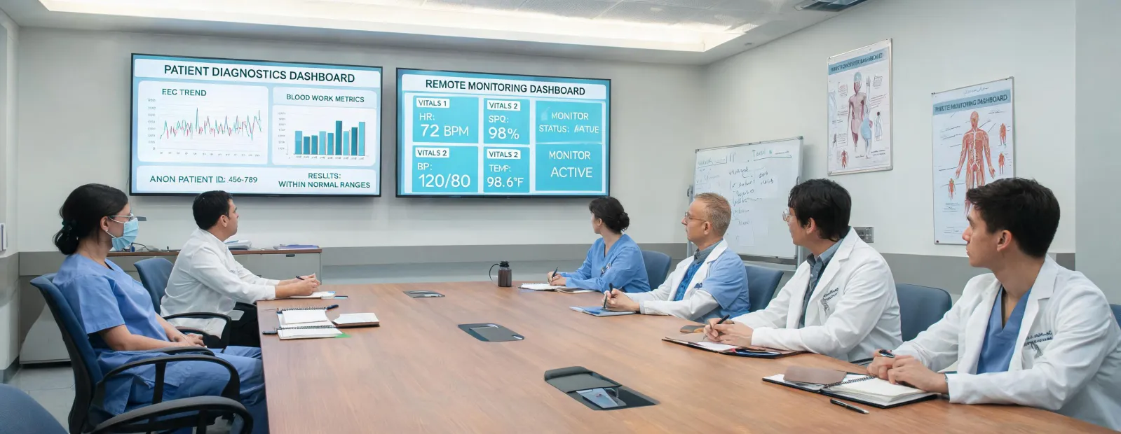 Clinical team reviewing diagnostics